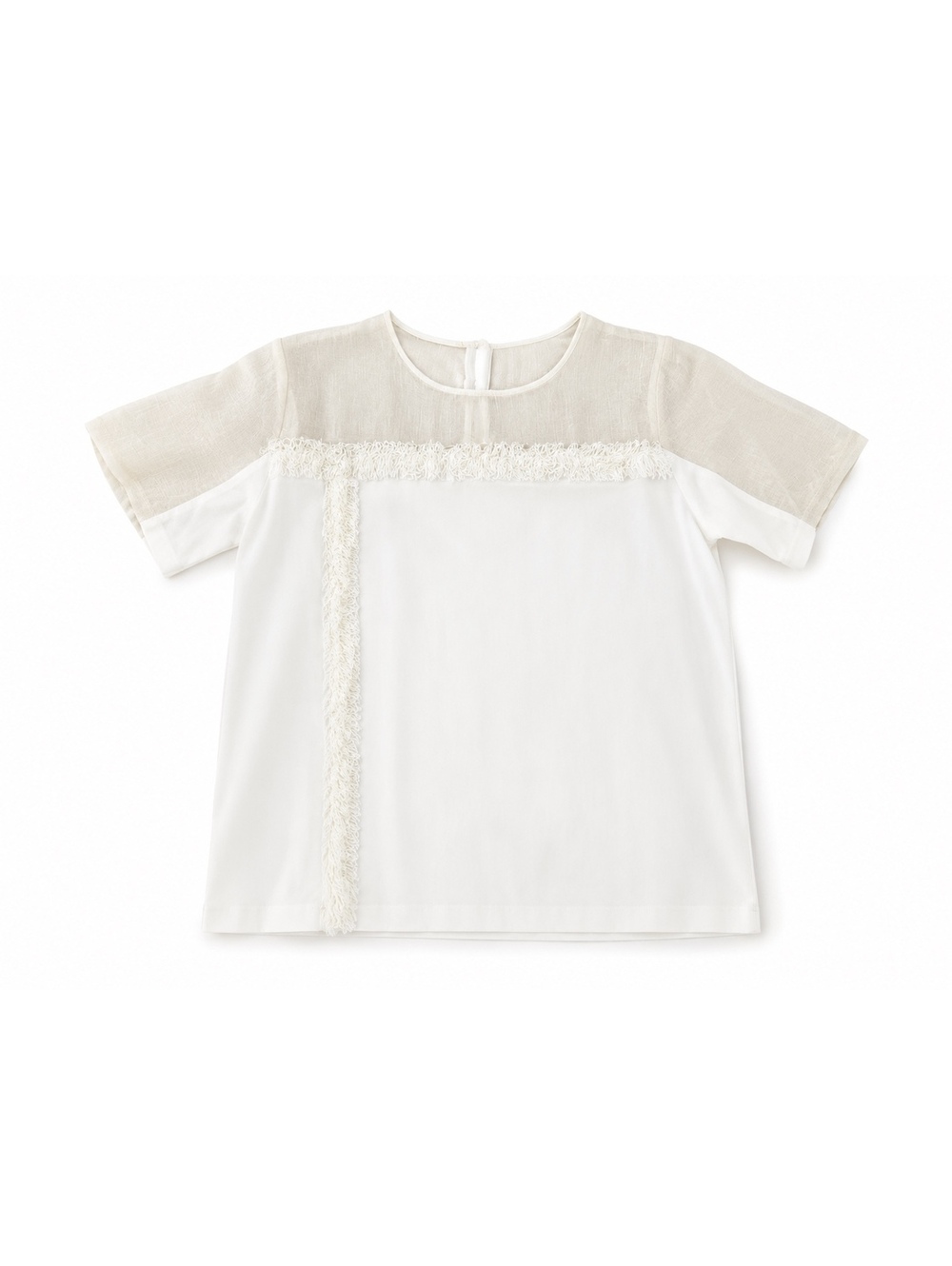 Sandro Paris Ivory Fringe Blouse US S Parisian Chic Designer Top Size 4/6